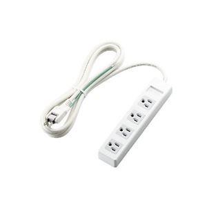 (まとめ)エレコム 3ピンプラグ対応タップ(マグネット付) T-T1B-3425WH【×3セット】