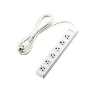 (まとめ)エレコム 3ピンプラグ対応タップ(マグネット付) T-T1B-3625WH【×2セット】