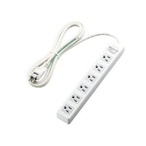 (まとめ)エレコム 一括スイッチ付3ピンプラグ対応タップ T-T3A-3625WH【×2セット】