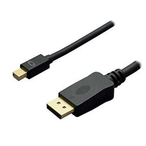 (まとめ)ミヨシ 4K対応miniDisplayPort-DPケーブル 2m ブラック DPC-4KDP20/BK【×2セット】
