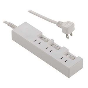 (まとめ)オーム電機 個別スイッチ付 節電タップ 3個口 1m HS-T1387W【×5セット】