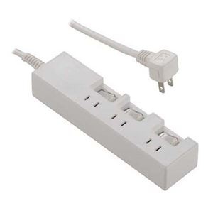 (まとめ)オーム電機 個別スイッチ付 節電タップ 3個口 2m HS-T1388W【×5セット】