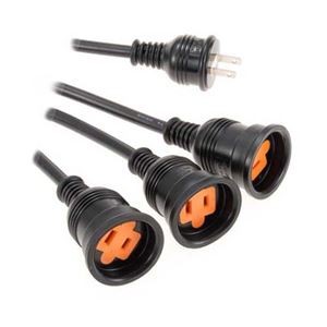 (まとめ)オーム電機 作業用延長コード 防雨型 15A 三又 2.5m TAWM253-15EX【×2セット】