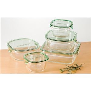 iwaki パック＆レンジ角型5点セット(耐熱ガラス) PST-PRN-5G