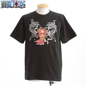 むかしむかし ワンピースコレクション 和柄半袖Tシャツ  S-2438/チョッパー双龍 黒S