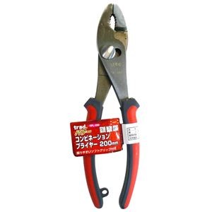 (業務用5個セット) trad パワーコンビネーションプライヤー TPL-200 200mm レッド＆グレー