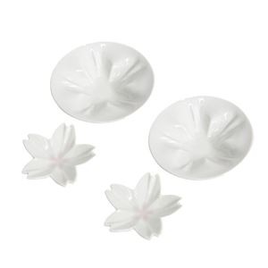 hiracle(ひらくる) さくら小皿/豆皿セット各2枚 (白/白)