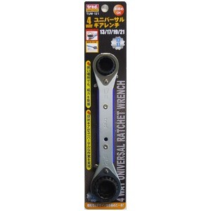 （まとめ）TRAD 4WAYユニバーサルギアレンチ/作業工具 【13/17/19/21mm】 本締め可 TUW-121 〔業務用/DIY用品/日曜大工/スパナ〕【×2セット】