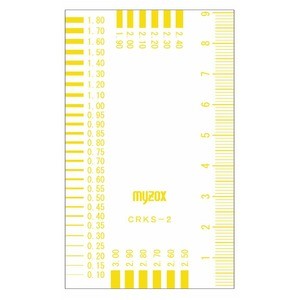 （まとめ）マイゾックス クラックスケール/測定工具 55×91mm CRKS-2Y 219271 イエロー(黄) 〔業務用/プロ向け/DIY/日曜大工〕【×5セット】