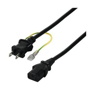 バッファロー(サプライ) 電源ケーブル 3ピンソケット(メス)⇔2ピンプラグ(オス) 2.0m ブラック BSACC0620BKA