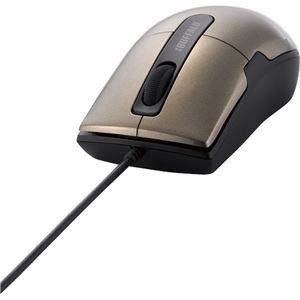 バッファロー(サプライ) 有線BlueLEDマウス 静音/3ボタン Sサイズ ブラウン BSMBU26SSBW