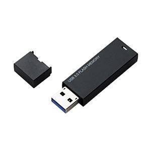 エレコム セキュリティソフト対応 シンプルUSB3.0メモリ/64GB/ブラック MF-MSU3A64GBK
