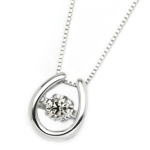 ダイヤモンド ネックレス プラチナ Pt900 0.3ct 揺れる ダイヤ ダンシングストーン ダイヤネックレス 馬蹄 ペンダント 正規品タグ 鑑別カード付き