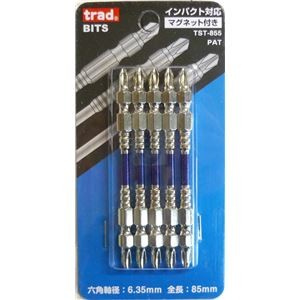 (業務用3セット) TRAD スリムトーションビット/先端工具 【5本入り×3セット】 ＋2×85mm TST-855 〔DIY用品/大工道具〕