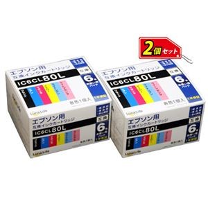ワールドビジネスサプライ 【Luna Life】 エプソン用 互換インクカートリッジ IC6CL80L 6本パック×2 お買得セット LN EP80/6P*2PCS