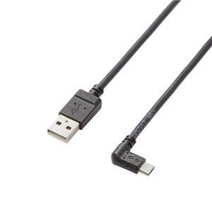 (まとめ)エレコム micro-USBケーブル(L字左側接続タイプ) TB-AMBXL2U12BK【×5セット】
