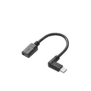 (まとめ)エレコム micro-USB L字変換ケーブル(左側接続タイプ) TB-MBFMBL01BK【×5セット】