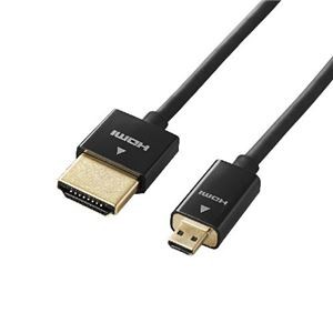 (まとめ)エレコム デジカメ用microHDMIケーブル DGW-HD14SSU20BK【×2セット】