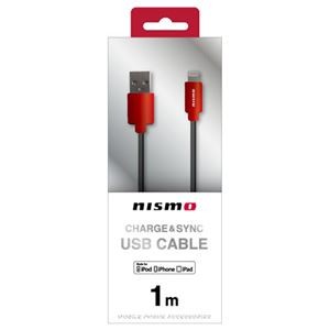 (まとめ)NISSAN 公式ライセンス品 NISMO CHARGE ＆ SYNC USB CABLE FOR IPHONE RED NMUJ-LP1RD【×2セット】