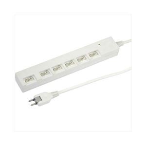 (まとめ)YAZAWA 横差し個別スイッチ付節電タップ Y02YBKS662WH【×2セット】