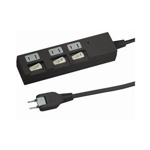 (まとめ)YAZAWA 個別スイッチ付節電タップ Y02BKS331BK【×3セット】