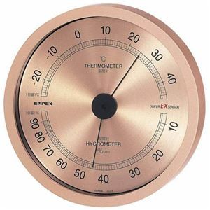 (まとめ)EMPEX 温度・湿度計 スーパーEX高品質 温度・湿度計 壁掛用 EX-2728 シャンパンゴールド【×3セット】