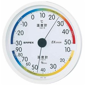 (まとめ)EMPEX 温度・湿度計 エスパス 温度・湿度計 壁掛用 TM-2331 ホワイト【×3セット】