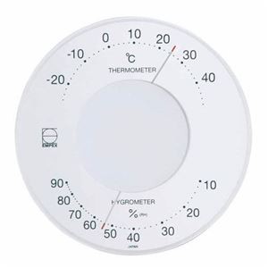 (まとめ)EMPEX 温度・湿度計 セレナ 温度・湿度計 壁掛用 LV-4303 ホワイト【×5セット】