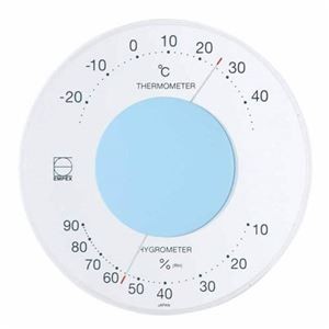 (まとめ)EMPEX 温度・湿度計 セレナ 温度・湿度計 壁掛用 LV-4306 ライトブルー【×5セット】