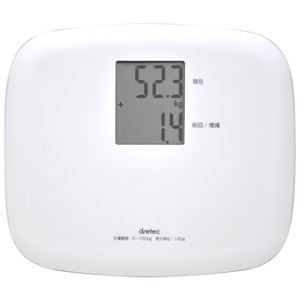 (まとめ)DRETEC 前回の体重を表示！体重の増減を自動で表示する体重計 ボディスケール 体重の増減を自動で表示する体重計 クラベール ホワイト BS-164WT BS-164WT【×3セット】