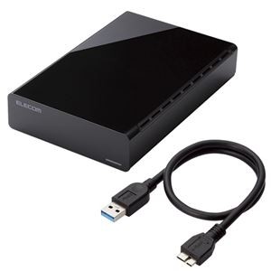 エレコム 外付けハードディスク e：DISK USB3.0対応 3TB ELD-CED030UBK