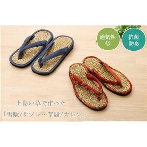 雪駄 紳士用 男性用 メンズ 草履 七島藺草 『サブレ 七島雪駄』 ブルー 約27cm
