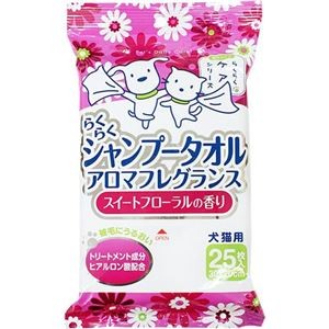 （まとめ）スーパーキャット らくらくシャンプータオルスイートF 25枚 【ペット用品】【×30 セット】【代引不可】