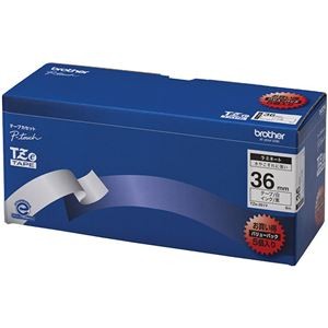 ブラザー工業 TZeテープ ラミネートテープ(白地/黒字) 36mm 5本パック TZe-261V