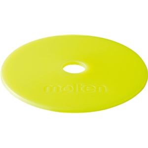 【モルテン Molten】 屋外用 マーカーパッド 10枚組 【蛍光イエロー】 高さ5mm×直径20cm 中央穴3cm 日本製 別売ホルダー収納可