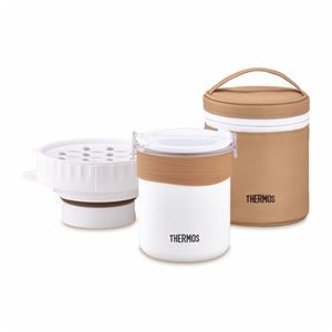 ご飯が炊ける弁当箱／ミニ炊飯器 【ホワイト】 1食分 ステンレス製魔法びん構造 『THERMOS サーモス』
