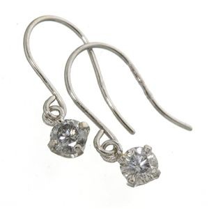K18/0.2ctダイヤモンドピアス フックピアス ホワイトゴールド