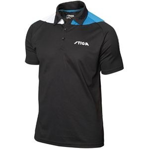 STIGA（スティガ） 卓球ユニフォーム PACIFIC SHIRT パシフィックシャツ ブラック×ブルー XS