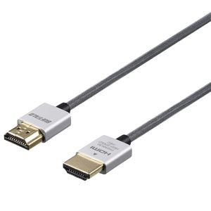 バッファロー(サプライ) HDMIケーブル プレミアム認証 スリム 1.0m シルバー BSHDPS10SV