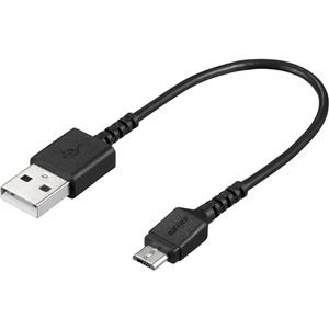 バッファロー（サプライ） USB2.0ケーブル（Type-A to microB） スリム 0.1m ブラック BSMPCMB101BK