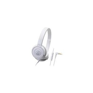 （まとめ） Audio-Technica オーディオテクニカ スマートフォン用ポータブルヘッドホン ATH-S100iS WH 【×2セット】