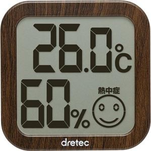 （まとめ） DRETEC デジタル温湿度計 ダークウッド O-271DW 【×3セット】