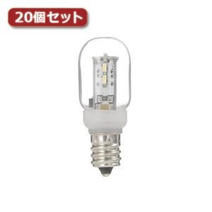 YAZAWA ナツメ形LEDランプ昼白色E12クリア20個セット LDT1NG20E12X20