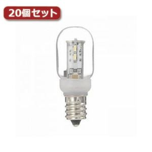 YAZAWA ナツメ形LEDランプ電球色E17クリア20個セット LDT1LG20E17X20