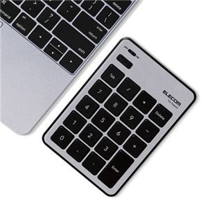 エレコム Bluetoothテンキーパッド／パンタグラフ／MacOS対応／薄型／シルバー TK-TBPM01SV