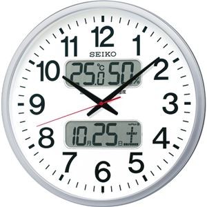 セイコークロック 電波掛時計オフィスタイプ カレンダー・温度湿度表示付 KX237S 1台