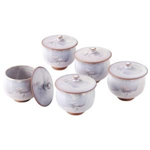 松尾邑華作 梅鉢草蓋付汲出し5客揃 K21005210