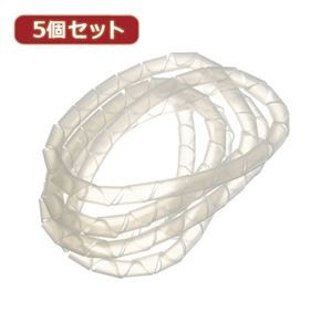 （まとめ）YAZAWA 5個セットまとめるチューブ 内径：9mm 白 1.5m FCT9WX5【×5セット】