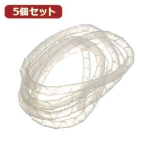 （まとめ）YAZAWA 5個セットまとめるチューブ 内径：12mm 白 1.5m FCT12WX5【×5セット】