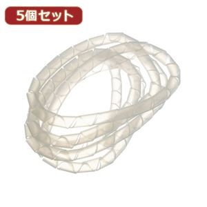（まとめ）YAZAWA 5個セットまとめるチューブ 内径：15mm 白 1m FCT15WX5【×5セット】